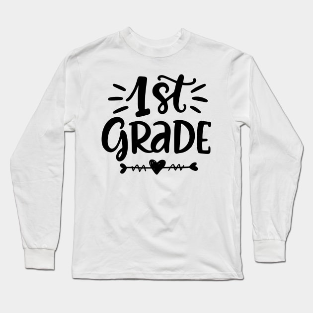 1st Grade Lettering - Back to school Long Sleeve T-Shirt by Semenov